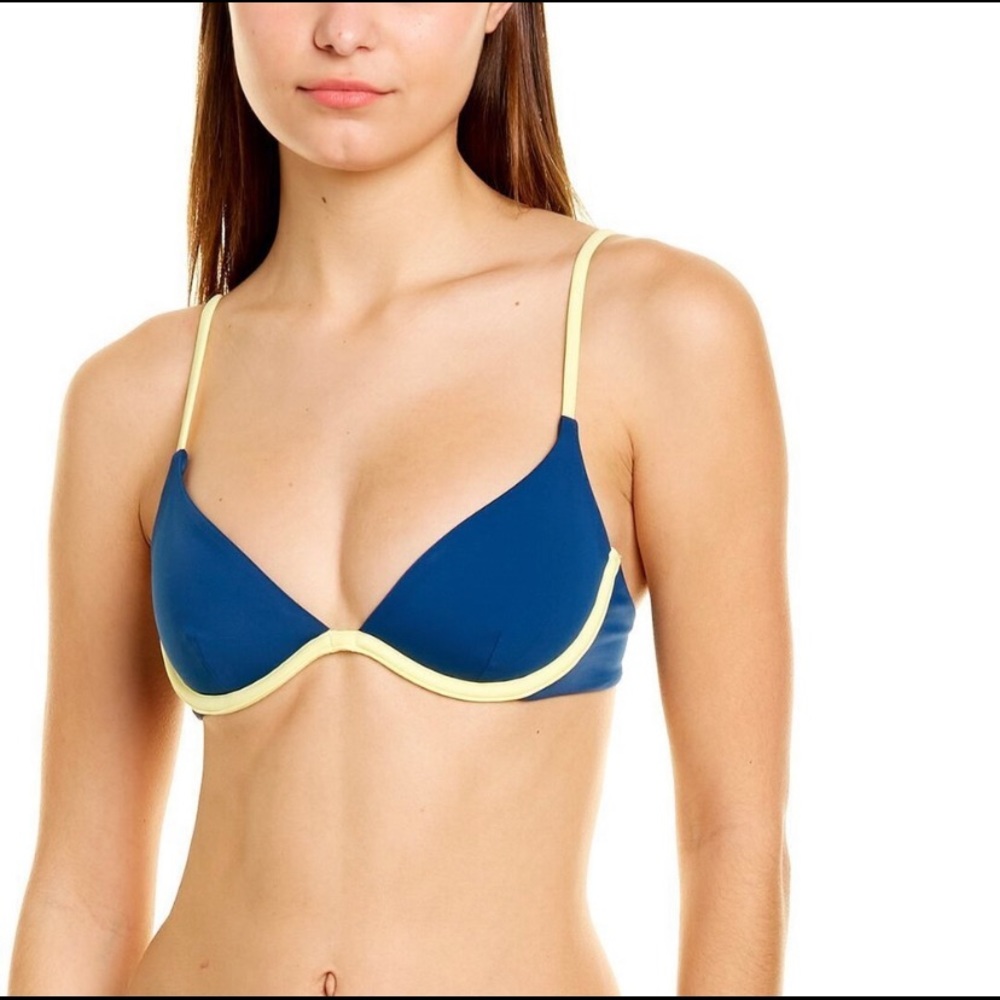 Onia Helena Swim Top in Blue Opal Lemon